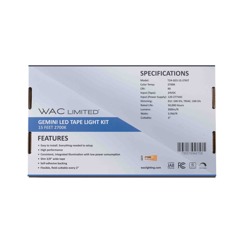 W.A.C. Lighting T24-GE3-15-35KIT LED Tape Light, White