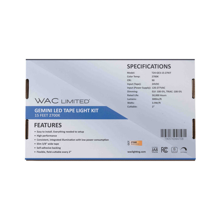 W.A.C. Lighting T24-GE3-15-35KIT LED Tape Light, White
