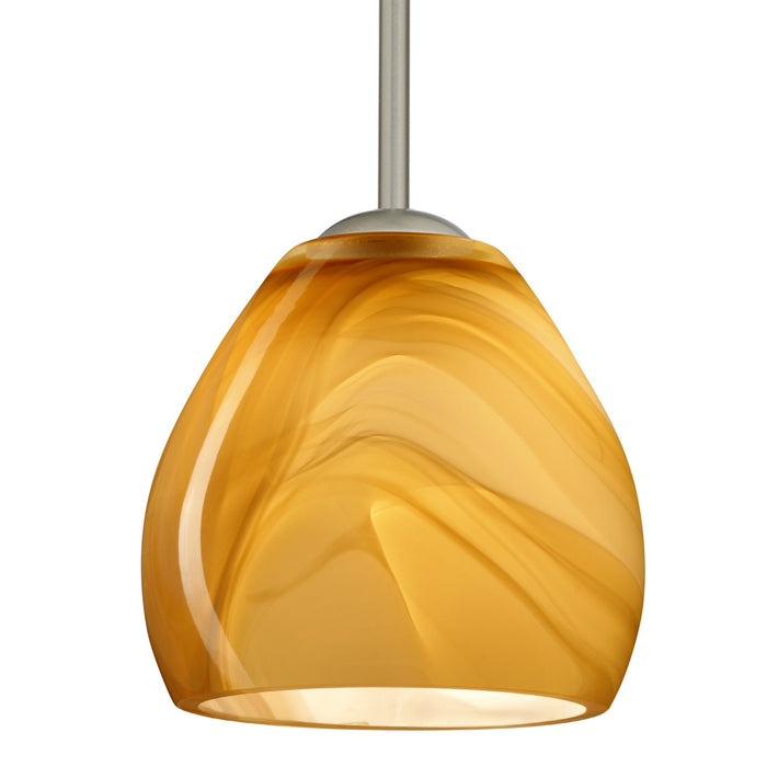 Besa 1TT-4122HN-SN One Light Pendant, Satin Nickel