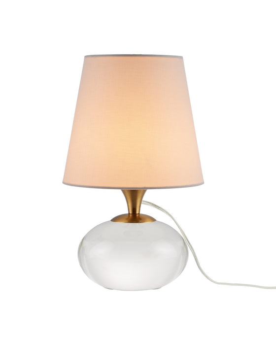 Currey and Company 6000-0970 One Light Table Lamp, Clear / Antique Brass