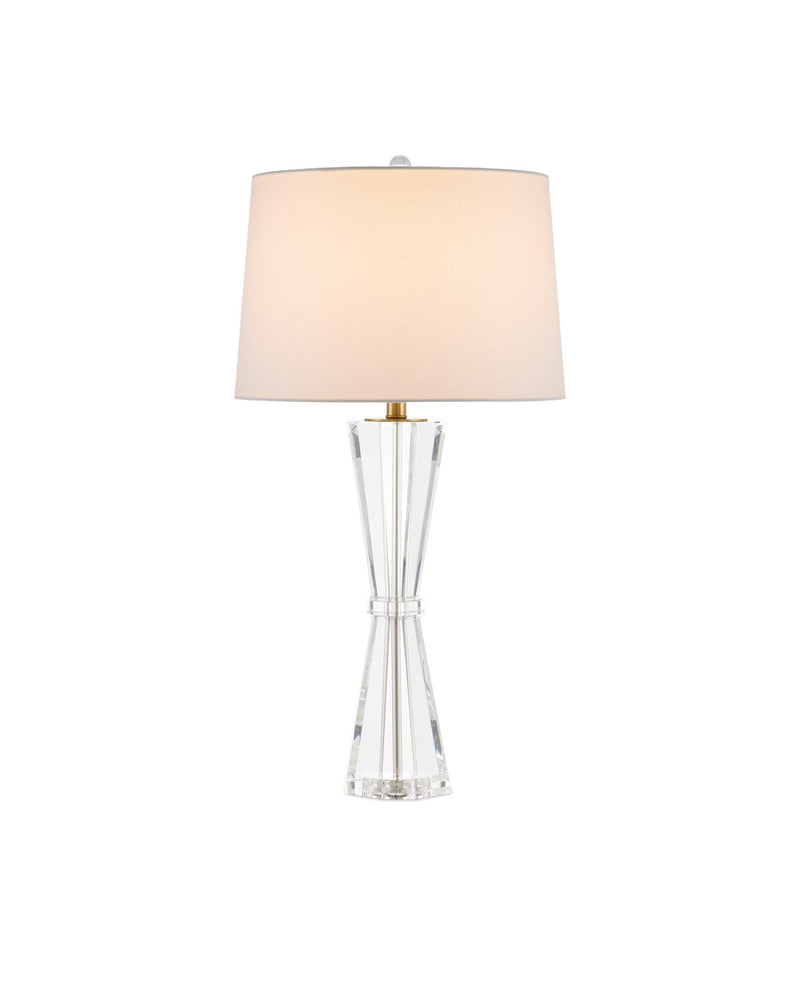 Currey and Company 6000-0972 One Light Table Lamp, Clear / Polished Brass