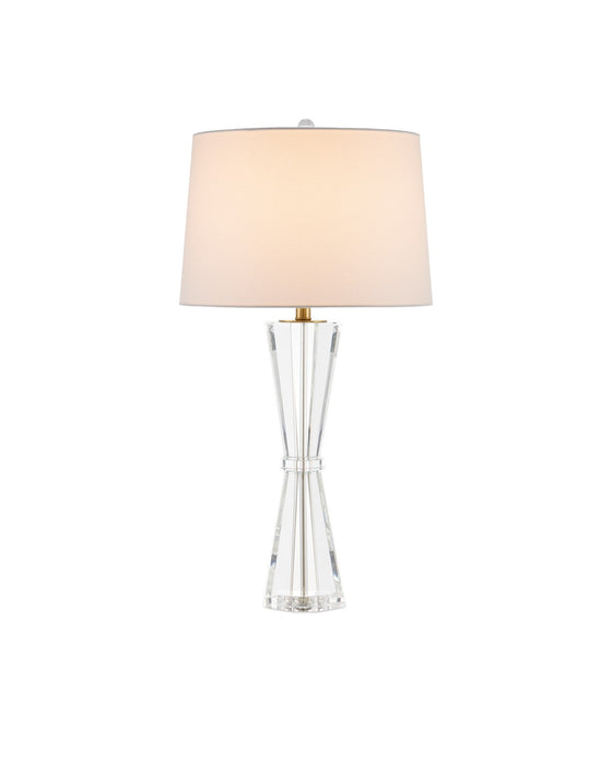 Currey and Company 6000-0972 One Light Table Lamp, Clear / Polished Brass