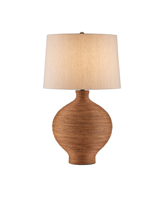 Currey and Company 6000-0980 One Light Table Lamp, Natural / Antique Brass