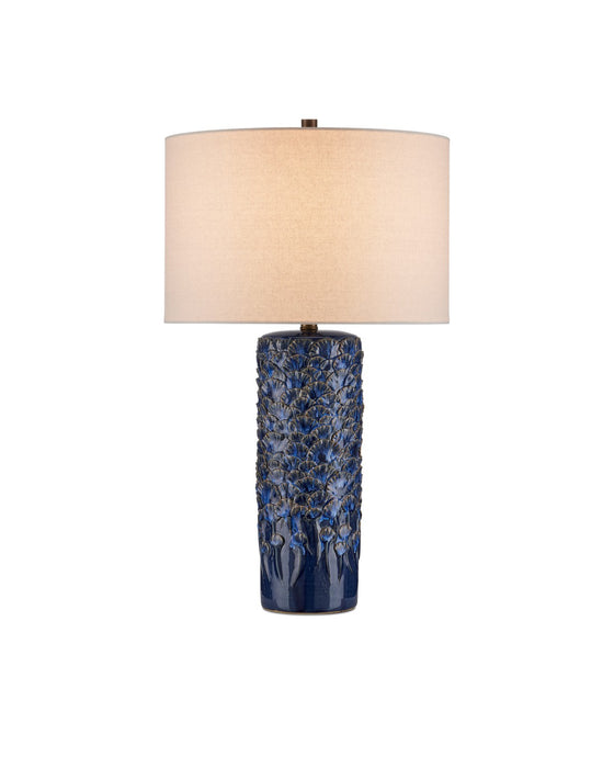 Currey and Company 6000-0991 One Light Table Lamp, Dark Blue Reactive