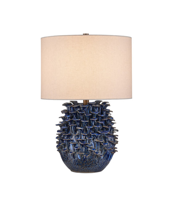 Currey and Company 6000-0992 One Light Table Lamp, Dark Blue Reactive