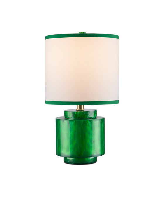 Currey and Company 6000-1001 One Light Table Lamp, Green Swirl