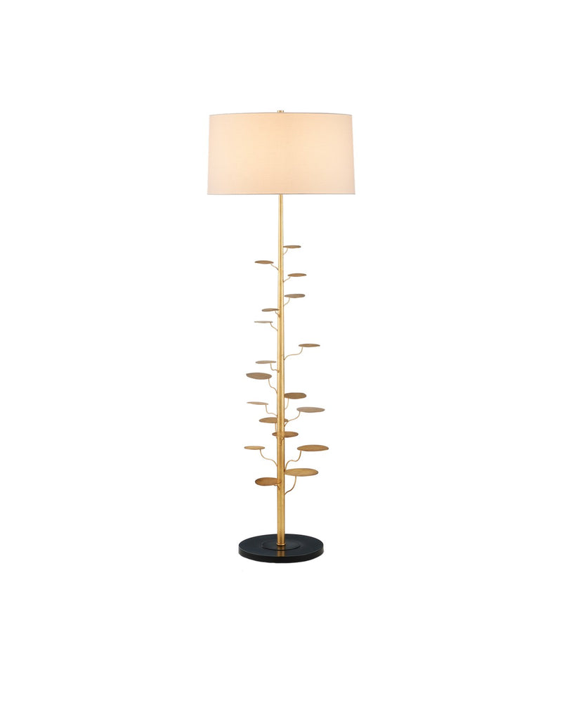 Currey and Company 8000-0161 One Light Floor Lamp, Antique Gold Leaf