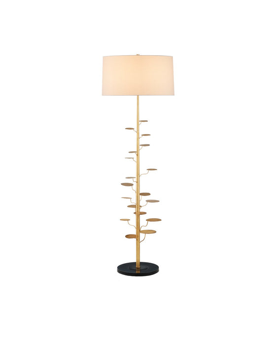 Currey and Company 8000-0161 One Light Floor Lamp, Antique Gold Leaf