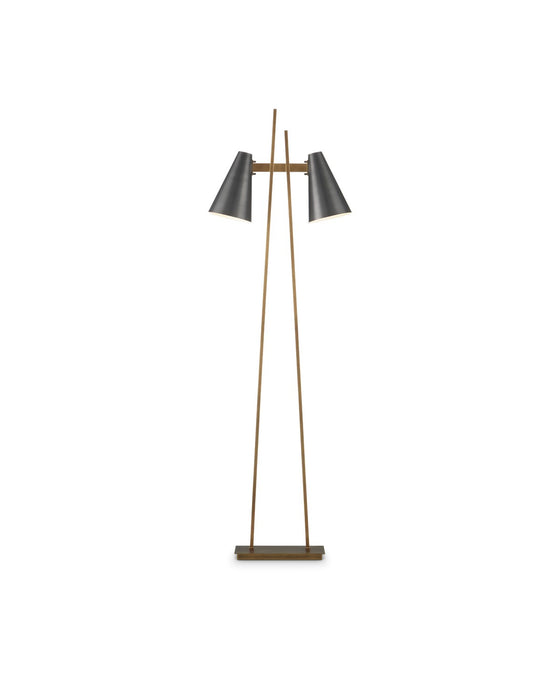 Currey and Company 8000-0163 LED Floor Lamp, Oil Rubbed Bronze / Antique Brass
