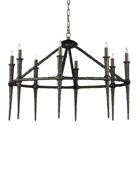 Currey and Company 9000-1236 Eight Light Chandelier, Aged Bronze