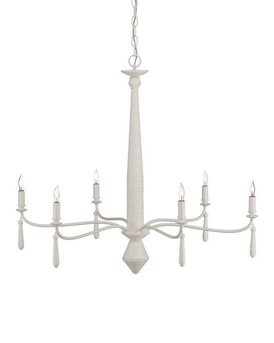 Currey and Company 9000-1241 Six Light Chandelier, Snow White / White