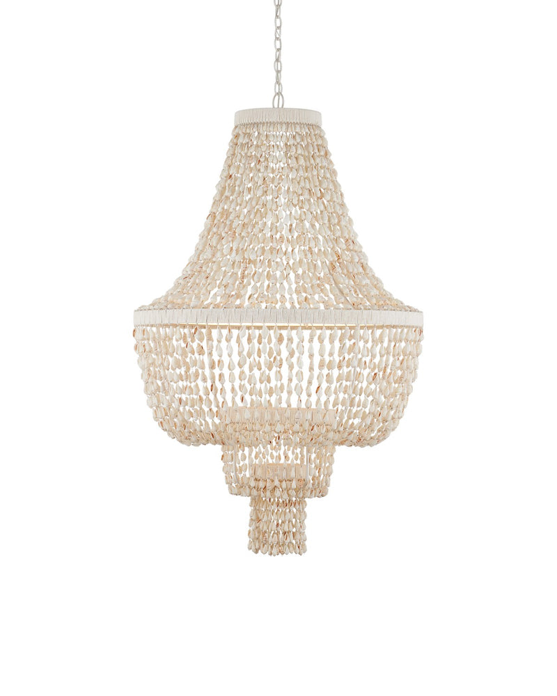 Currey and Company 9000-1242 LED Chandelier, Natural / Pearlized White / White