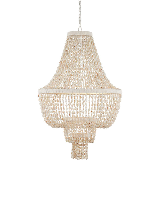 Currey and Company 9000-1242 LED Chandelier, Natural / Pearlized White / White