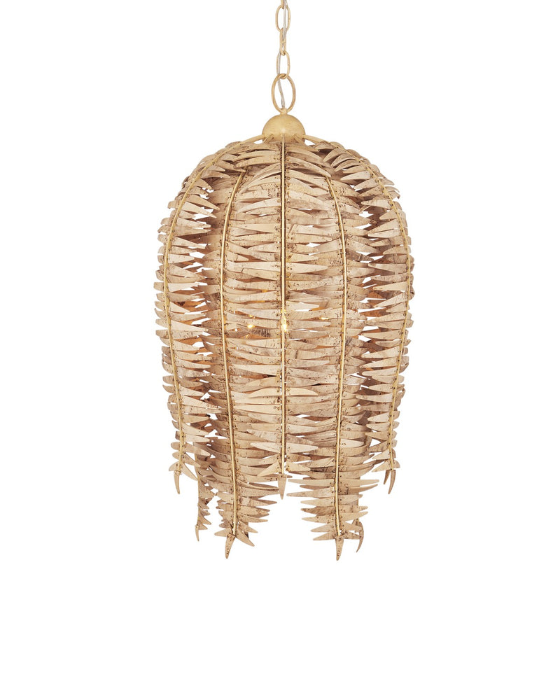 Currey and Company 9000-1251 Three Light Pendant, Natural / Coco Cream