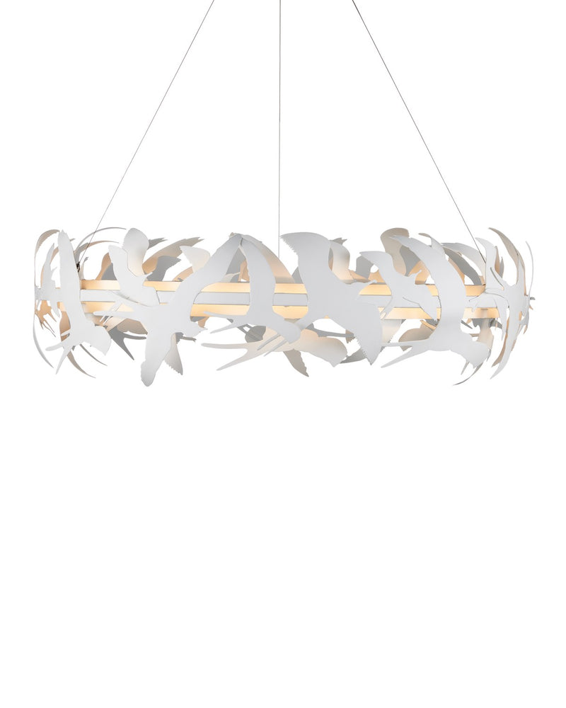 Currey and Company 9000-1262 LED Chandelier, Gesso White