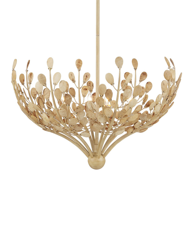 Currey and Company 9000-1264 Four Light Chandelier, Coco Cream / Natural