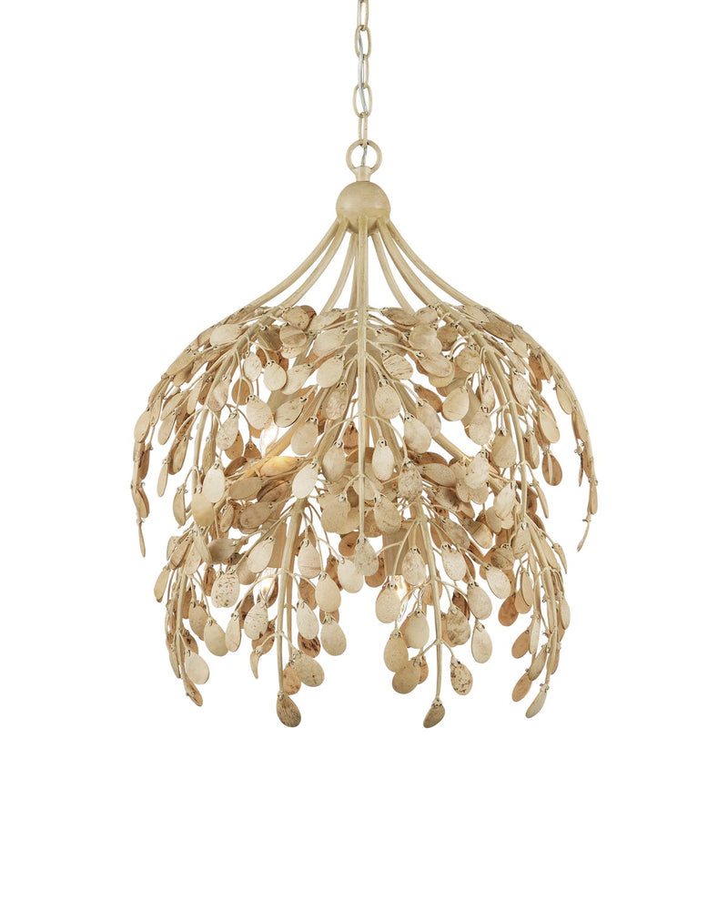 Currey and Company 9000-1265 Six Light Pendant, Coco Cream / Natural