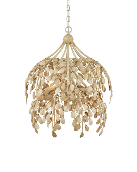 Currey and Company 9000-1265 Six Light Pendant, Coco Cream / Natural
