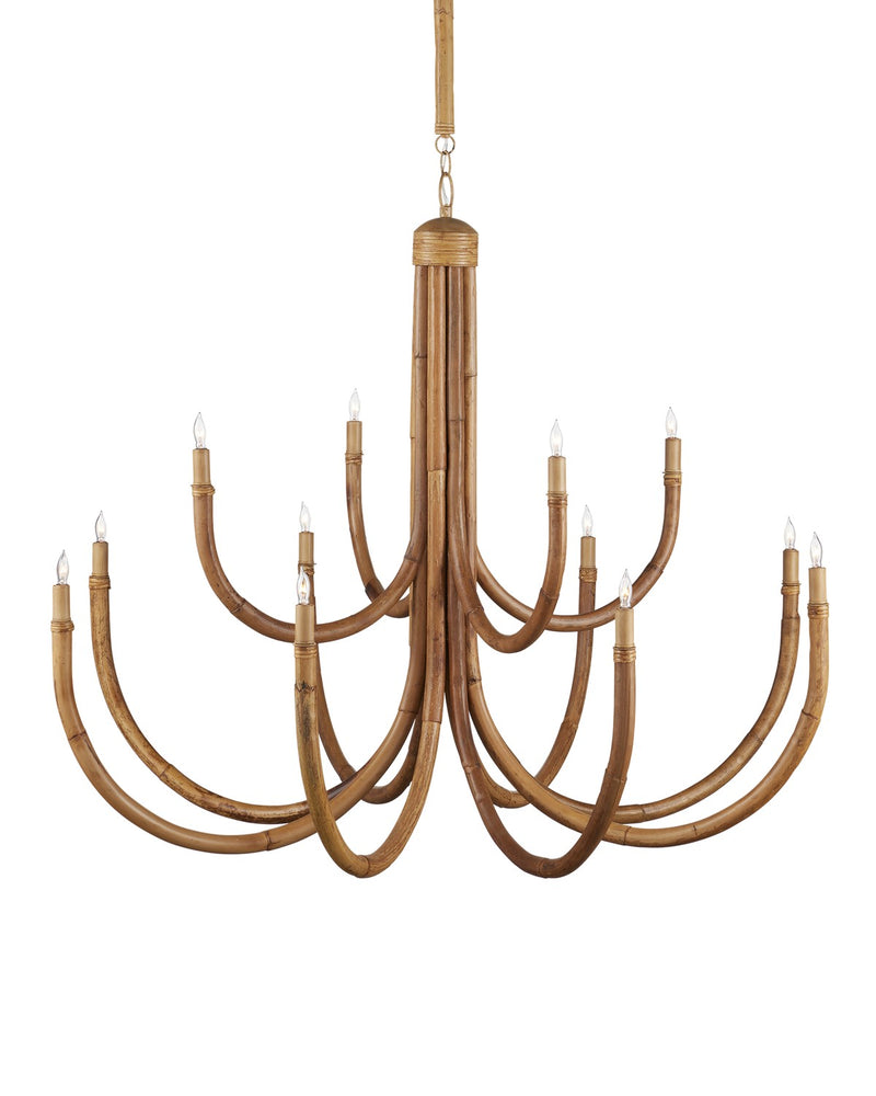 Currey and Company 9000-1266 12 Light Chandelier, Natural / Saddle Tan