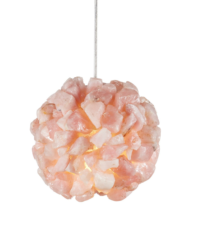 Currey and Company 9000-1267 One Light Pendant, Rose / Brass