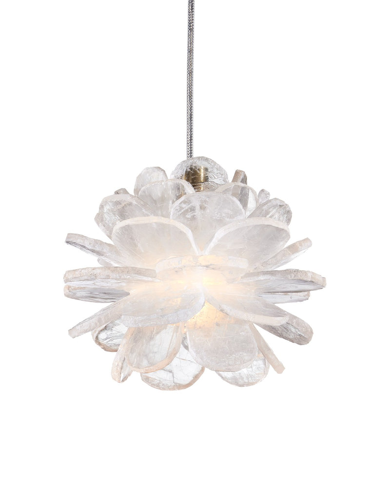 Currey and Company 9000-1268 One Light Pendant, Natural / Brass