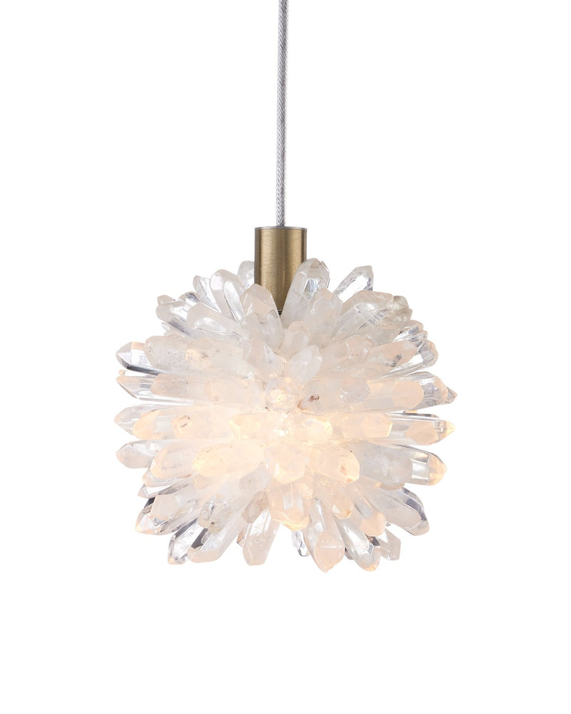 Currey and Company 9000-1269 One Light Pendant, Natural / Brass
