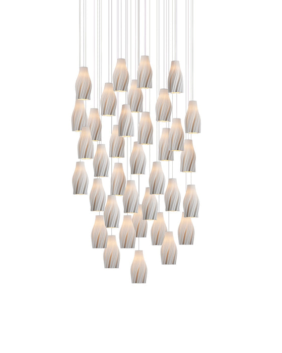 Currey and Company 9000-1276 36 Light Pendant, White / Silver