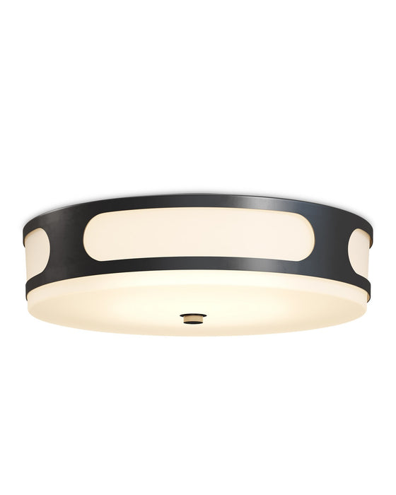 Currey and Company 9900-0001 LED Outdoor Flush Mount, Black / White