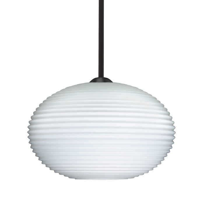 Besa 1TT-491207-BK One Light Pendant, Black