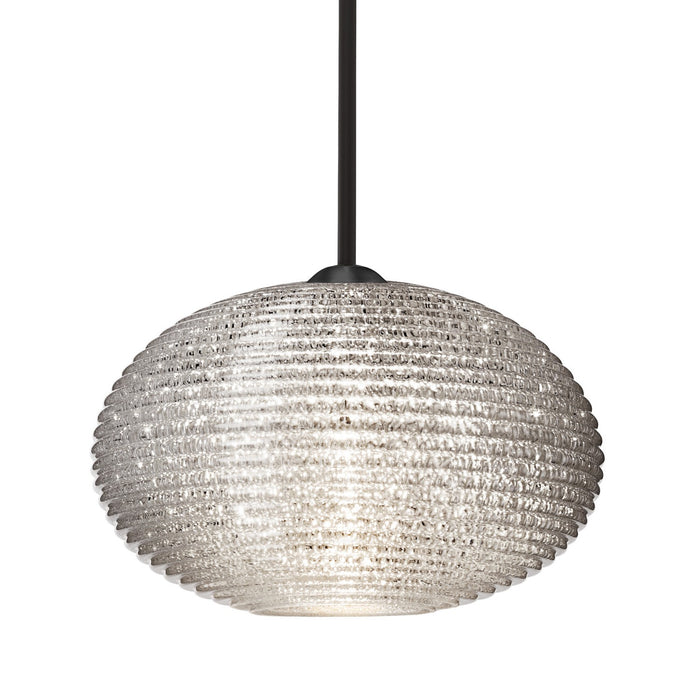 Besa 1TT-4912GL-BK One Light Pendant, Black