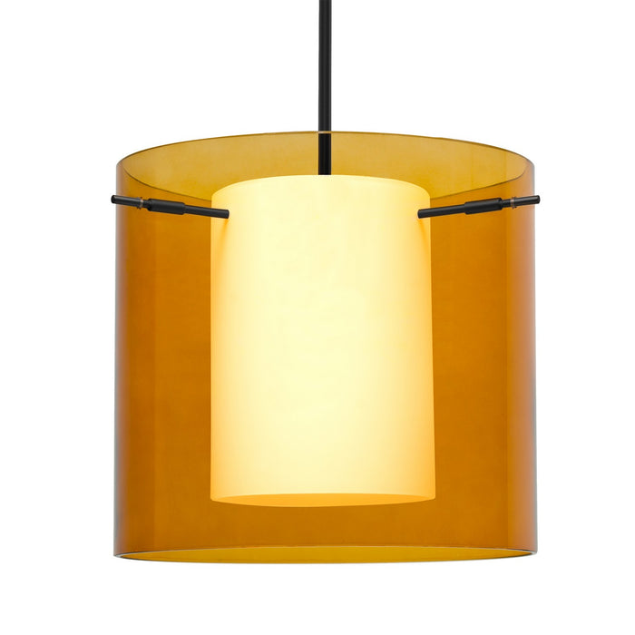 Besa 1TT-G18407-BK One Light Pendant, Black
