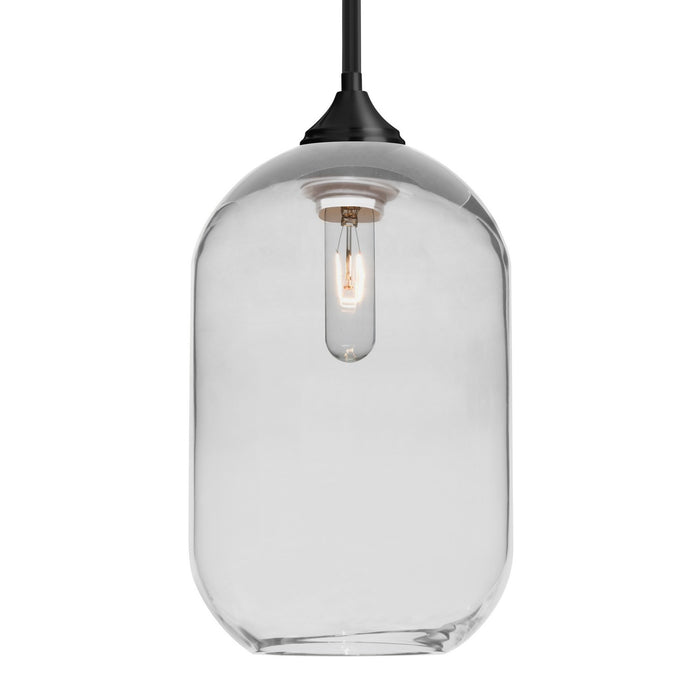 Besa 1TT-OMEGA12CL-BK One Light Pendant, Black