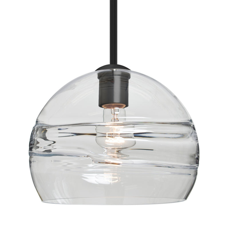 Besa 1TT-SPIR10CL-BK One Light Pendant, Black