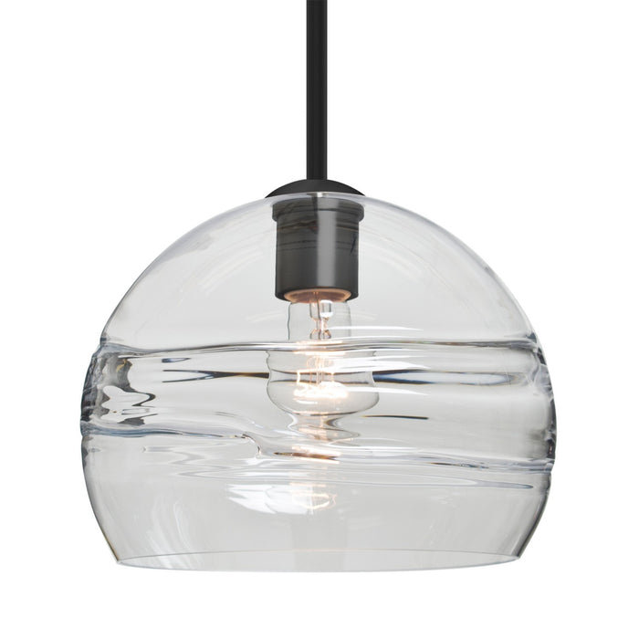 Besa 1TT-SPIR10CL-BK One Light Pendant, Black