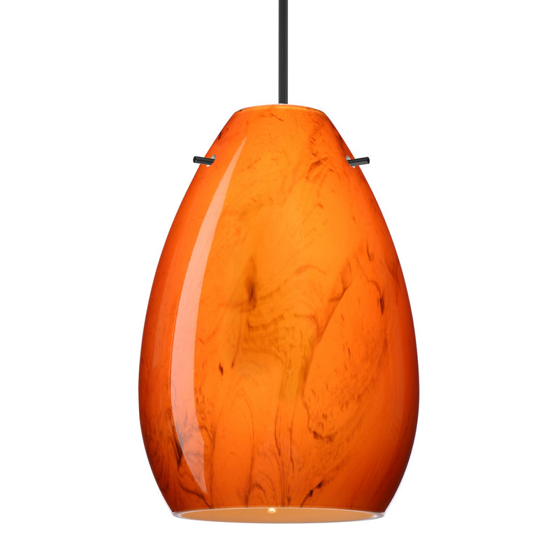 Besa 1XC-1713HB-BK One Light Pendant, Black
