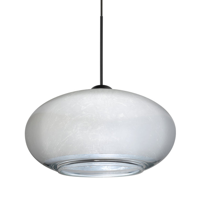Besa 1XC-2492SF-BK One Light Pendant, Black