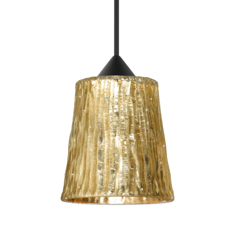 Besa 1XC-5125GF-BK One Light Pendant, Black