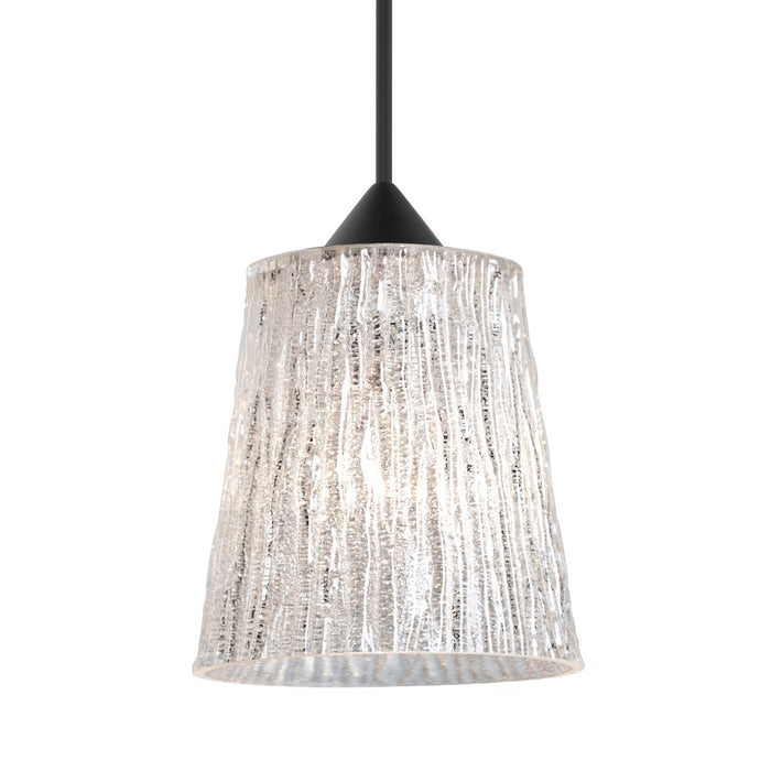 Besa 1XC-5125GL-BK One Light Pendant, Black