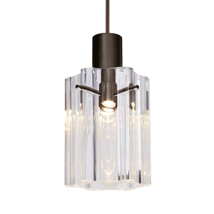 Besa 1XC-ICE4CL-BR One Light Pendant, Bronze