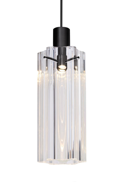 Besa 1XC-ICE7CL-BK One Light Pendant, Black