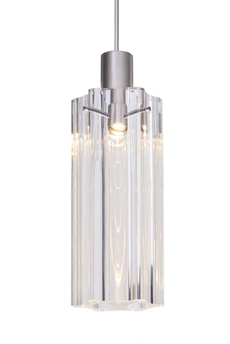Besa 1XC-ICE7CL-SN One Light Pendant, Black