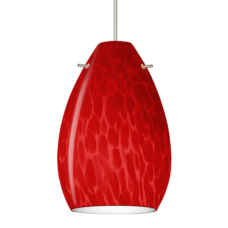 Besa 1XT-1713RC-SN One Light Pendant, Satin Nickel