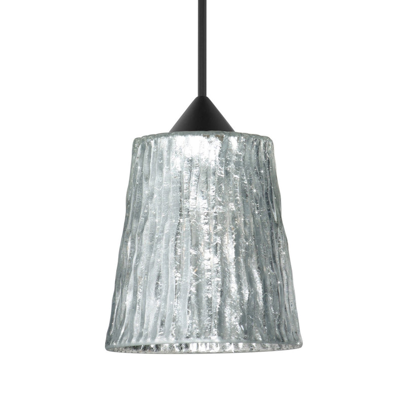 Besa 1XT-5125SF-BK One Light Pendant, Black