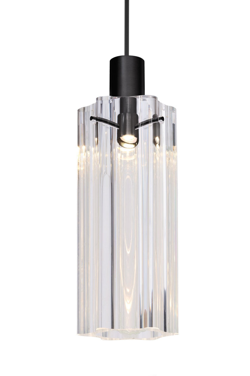 Besa 1XT-ICE7CL-BK One Light Pendant, Black