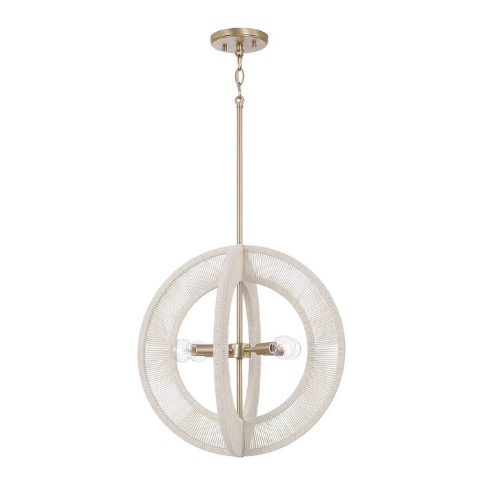Capital Lighting 349843MA Four Light Pendant, Matte Brass