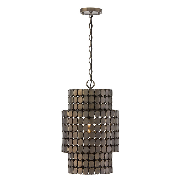 Capital Lighting 354111DR One Light Pendant, Dark Brass