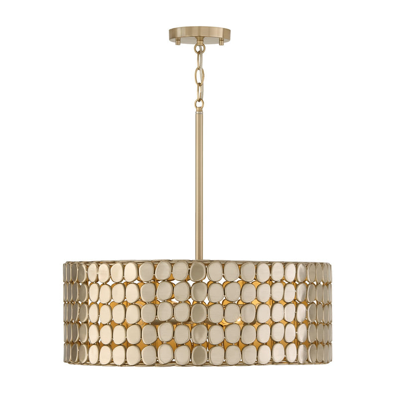 Capital Lighting 354141HB Four Light Pendant, Champagne Brass