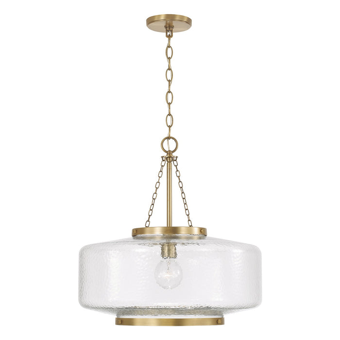 Capital Lighting 355311AD One Light Pendant, Aged Brass