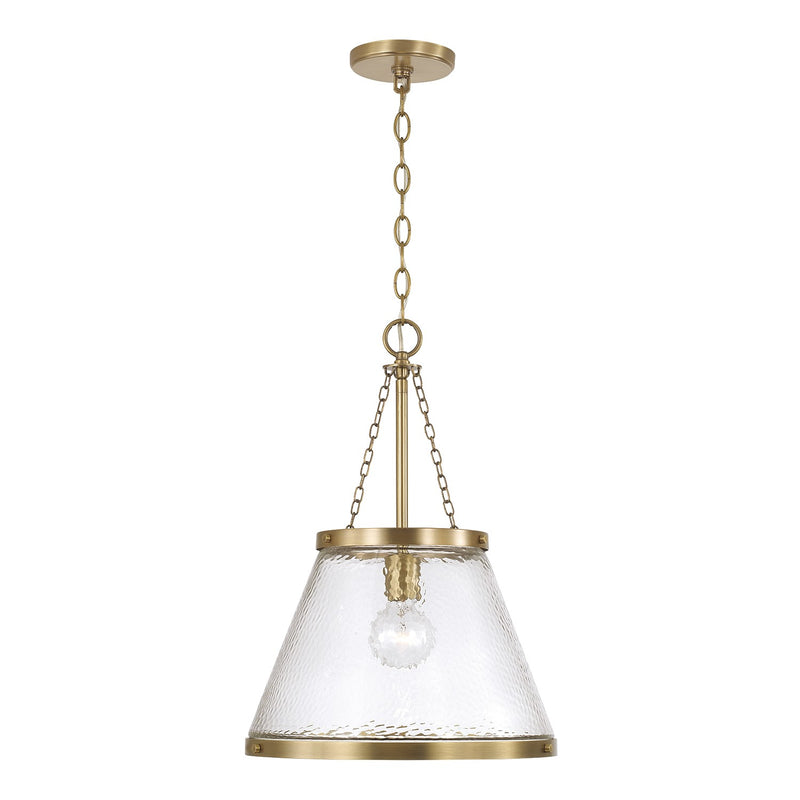 Capital Lighting 355312AD One Light Pendant, Aged Brass