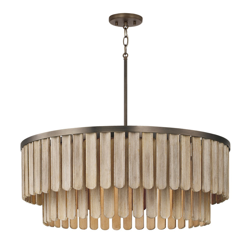 Capital Lighting 355661DR Six Light Pendant, Dark Brass